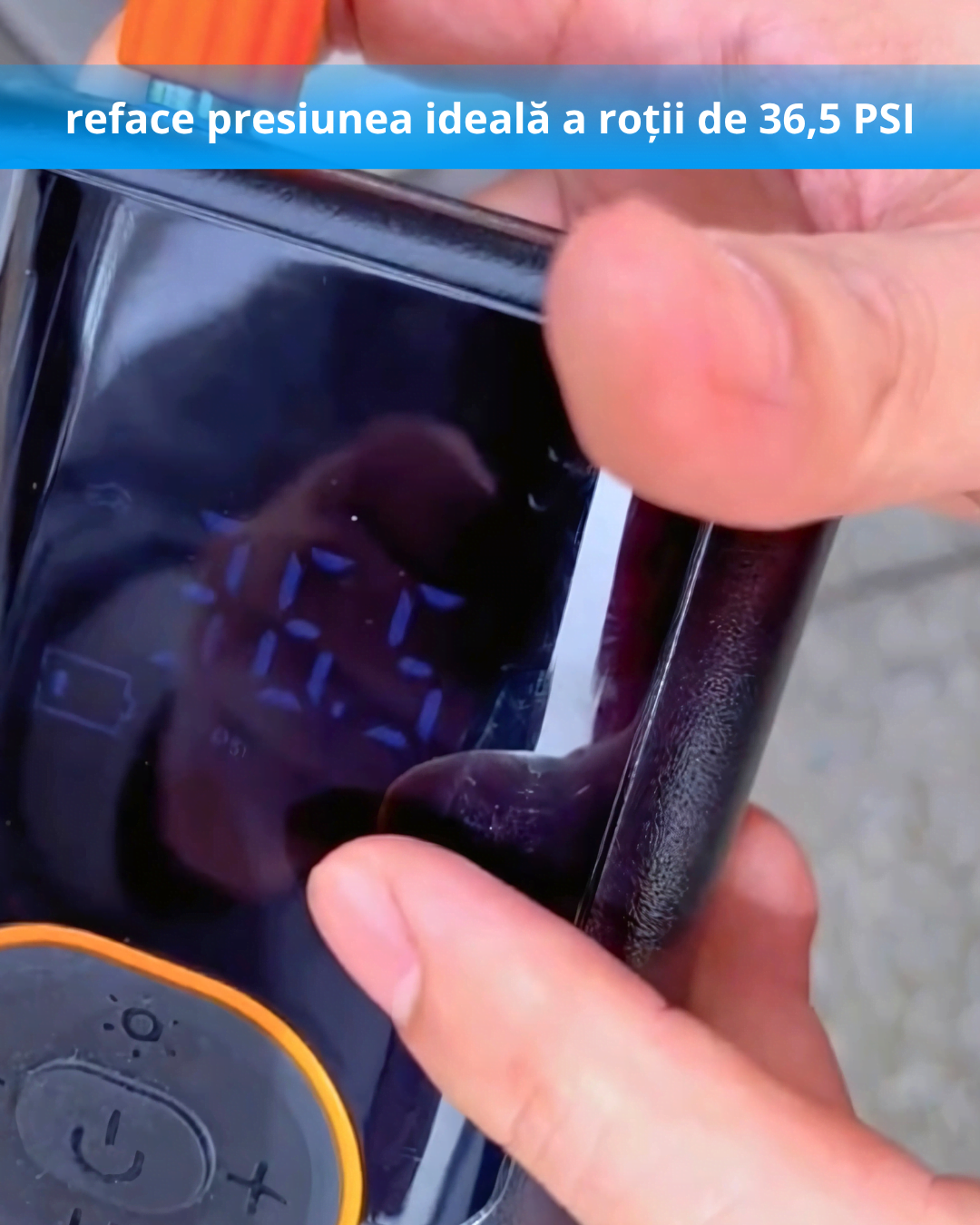 compresor auto portabil Brily cu functie de baterie externa si lanterna