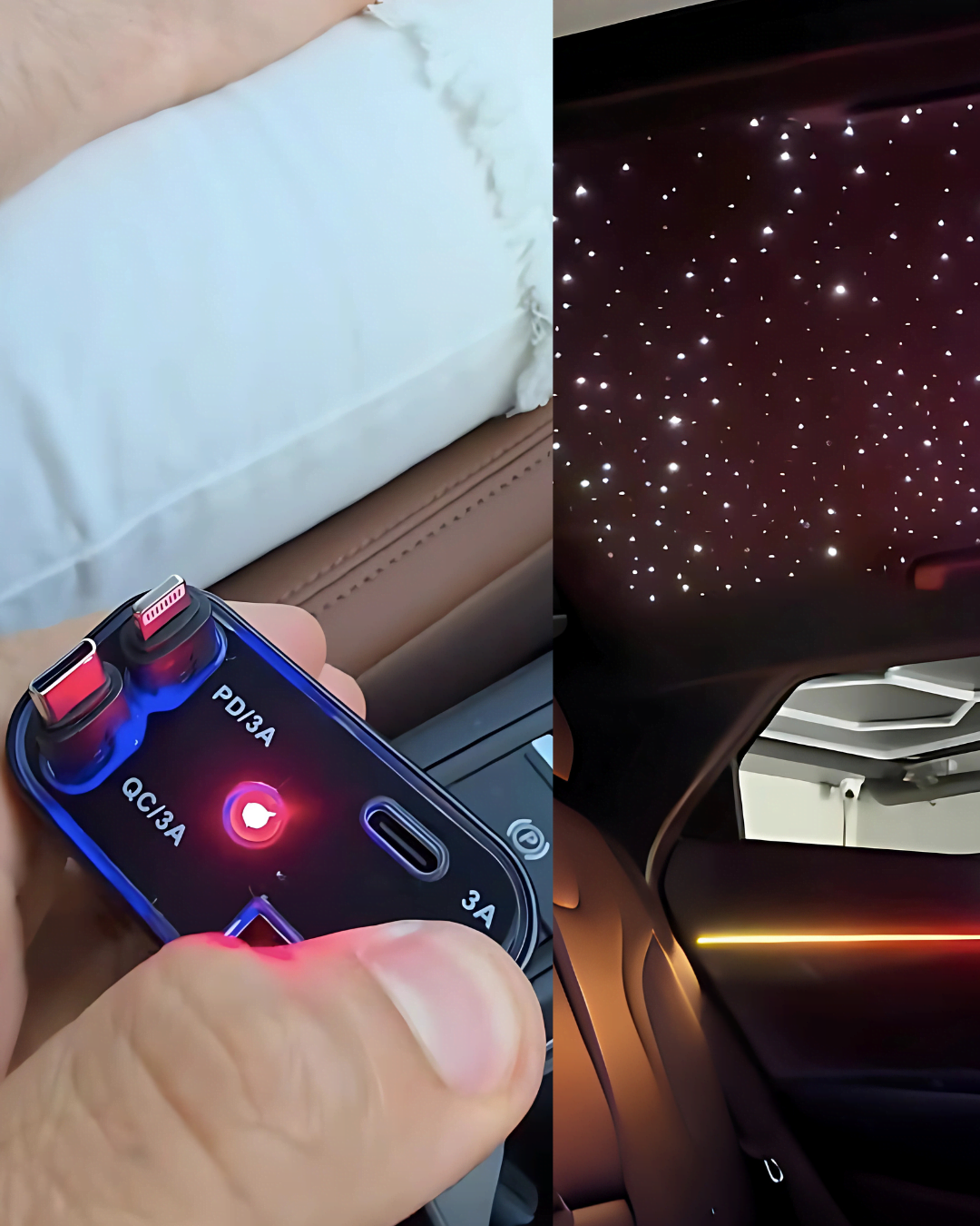 Brily Starlight plafon instelat auto cu incarcator auto telefon fast charger